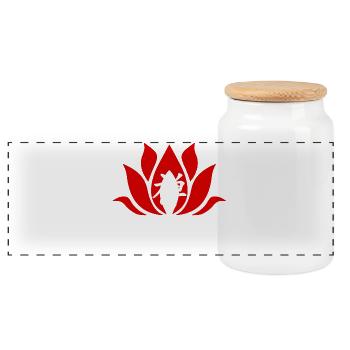 Le mot zen en chinois (blanc) - Boîte à biscuits avec couvercle en bois - blanc - Devant