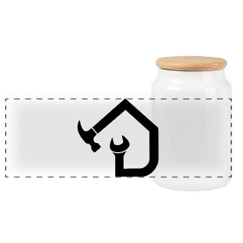 Artisan Concierge – Clé à marteau - Boîte à biscuits avec couvercle en bois - blanc - Devant