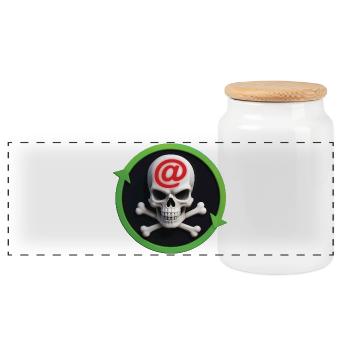 CYBER PIRATE #2 – Geek & Science-Fiction - Panorama Keksdose mit Holzdeckel - Weiß - Vorne