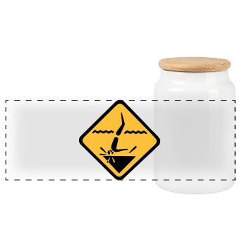 Graphique de signe de plongée - Boîte à biscuits avec couvercle en bois - blanc - Devant