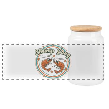 Gang de crevettes - Boîte à biscuits avec couvercle en bois - blanc - Devant