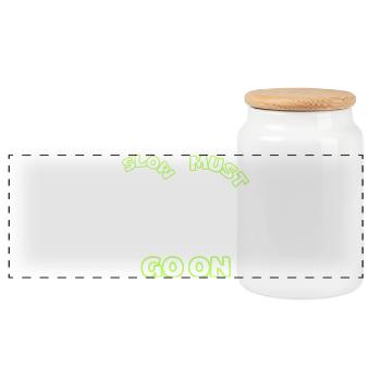 Slow must go on - Panoramic Cookie Jar with Wooden Lid - white - Front