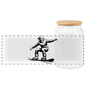Cool Snowboarder - Snowboard Graphic - Boîte à biscuits avec couvercle en bois - blanc - Devant