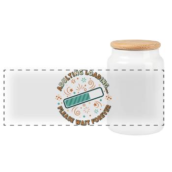 Équipe de chargement adulte - Boîte à biscuits avec couvercle en bois - blanc - Devant