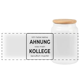 Aucune idée de ce que fait mon collègue dans la vie - Boîte à biscuits avec couvercle en bois - blanc - Devant