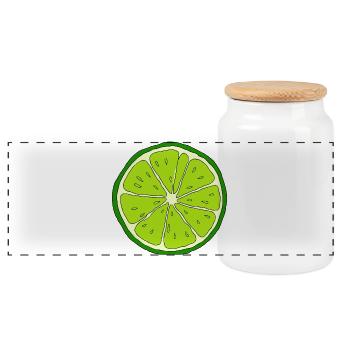 Costume Lime, costume d’Halloween assorti - Boîte à biscuits avec couvercle en bois - blanc - Devant