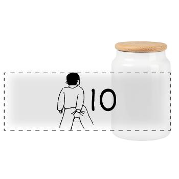 10th Birthday - 10 Years Old - Panoramic Cookie Jar with Wooden Lid - white - Front