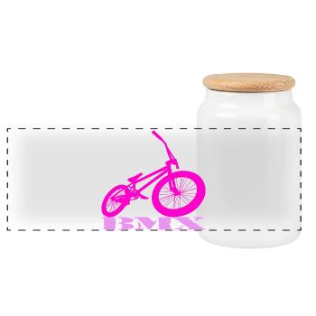 BMX - Panorama Keksdose mit Holzdeckel - Weiß - Vorne