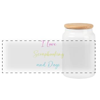 Scrapbook Scrapbooking - Panorama Keksdose mit Holzdeckel - Weiß - Vorne
