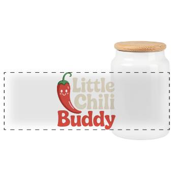Petit ami Chili - Boîte à biscuits avec couvercle en bois - blanc - Devant