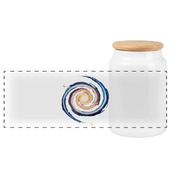 Nerdy forever - Nerdy Galaxy - Panorama Keksdose mit Holzdeckel - Weiß - Vorne