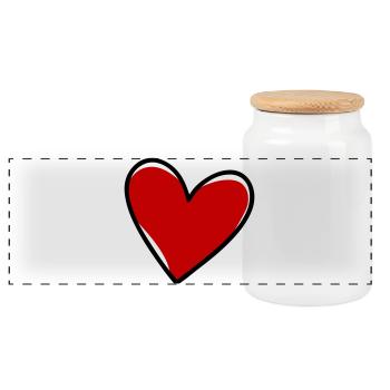 Herzen Liebe Symbol - Panorama Keksdose mit Holzdeckel - Weiß - Vorne