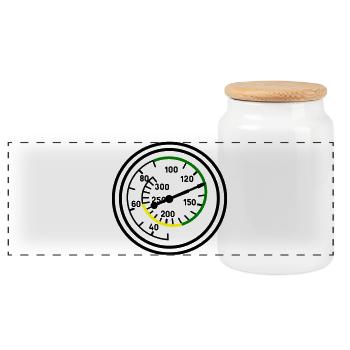 Indicateur de vitesse - Boîte à biscuits avec couvercle en bois - blanc - Devant