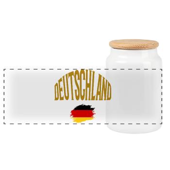 Deutschland - Panorama Keksdose mit Holzdeckel - Weiß - Vorne