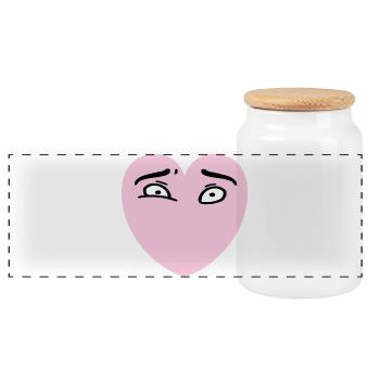 Heart Eyes - Boîte à biscuits avec couvercle en bois - blanc - Devant