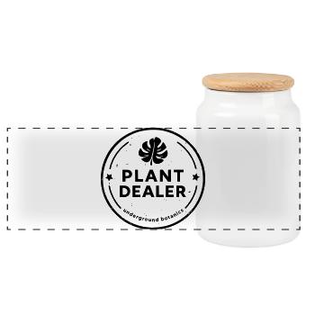 Plant Dealer - Panoramic Cookie Jar with Wooden Lid - white - Front