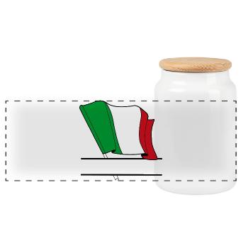 Drapeau italien – Espace de nom - Boîte à biscuits avec couvercle en bois - blanc - Devant