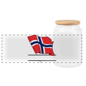 Drapeau de la Norvège – Espace de nom - Boîte à biscuits avec couvercle en bois - blanc - Devant