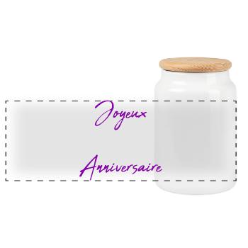 VALENTINE'S DAY. HAPPY BIRTHDAY - Panoramic Cookie Jar with Wooden Lid - white - Front