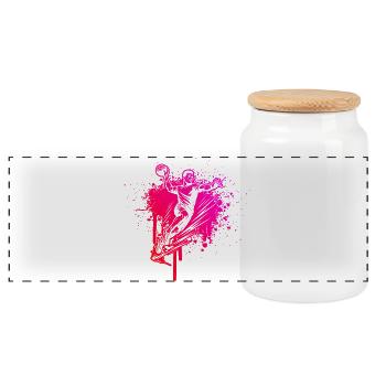 Œuvres propres de handball pour le handball masculin - Boîte à biscuits avec couvercle en bois - blanc - Devant