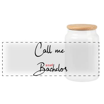 Licence 2026 Doctorat - Boîte à biscuits avec couvercle en bois - blanc - Devant