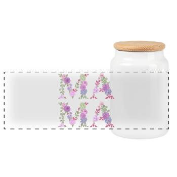 Mama Blumen Floral Schrift Beste Mutter Muttertag - Panorama Keksdose mit Holzdeckel - Weiß - Vorne