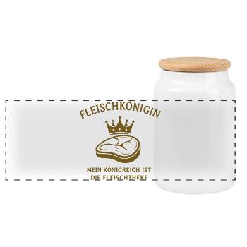 Meat Queen - Panoramic Cookie Jar with Wooden Lid - white - Front