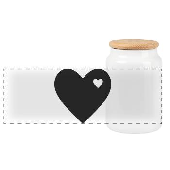 Cœur minimaliste avec accent - Boîte à biscuits avec couvercle en bois - blanc - Devant