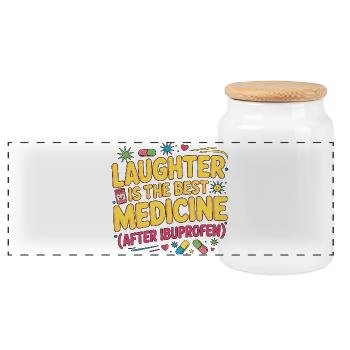 Le rire d’une infirmière pédiatrique est la meilleure garde d’enfants - Boîte à biscuits avec couvercle en bois - blanc - Devant