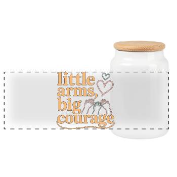 Pediatric Nurse Little Arms Big Courage Kids Nurse - Panoramic Cookie Jar with Wooden Lid - white - Front