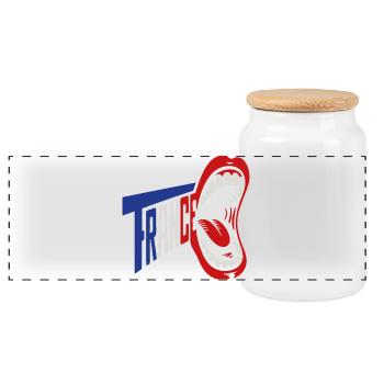 Typographie rétro de Trance Scream - Boîte à biscuits avec couvercle en bois - blanc - Devant