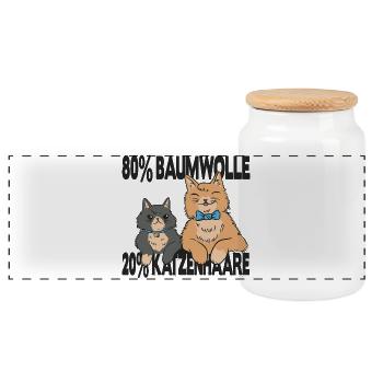 Cat Cat Owner Cat Saying Gift - Panoramic Cookie Jar with Wooden Lid - white - Front