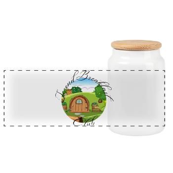Second Breakfast - Panoramic Cookie Jar with Wooden Lid - white - Front