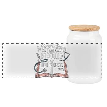 ICU Nurse A Short Story I Am A Registered Nurse - Panoramic Cookie Jar with Wooden Lid - white - Front