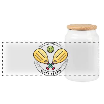 Je peux pas j ai padel - Boîte à biscuits avec couvercle en bois - blanc - Devant