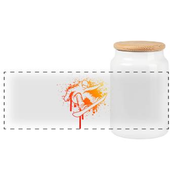 Message clair sur le snowboard pour les femmes - Boîte à biscuits avec couvercle en bois - blanc - Devant