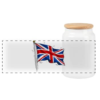 Großbritannien England Fahne - Panorama Keksdose mit Holzdeckel - Weiß - Vorne