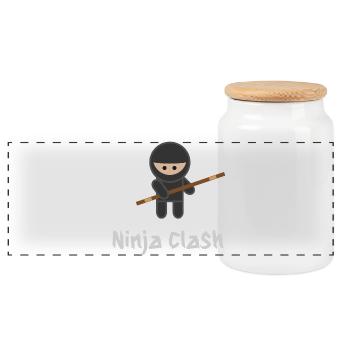 Ninja Fight Sport Bo - Panorama Keksdose mit Holzdeckel - Weiß - Vorne