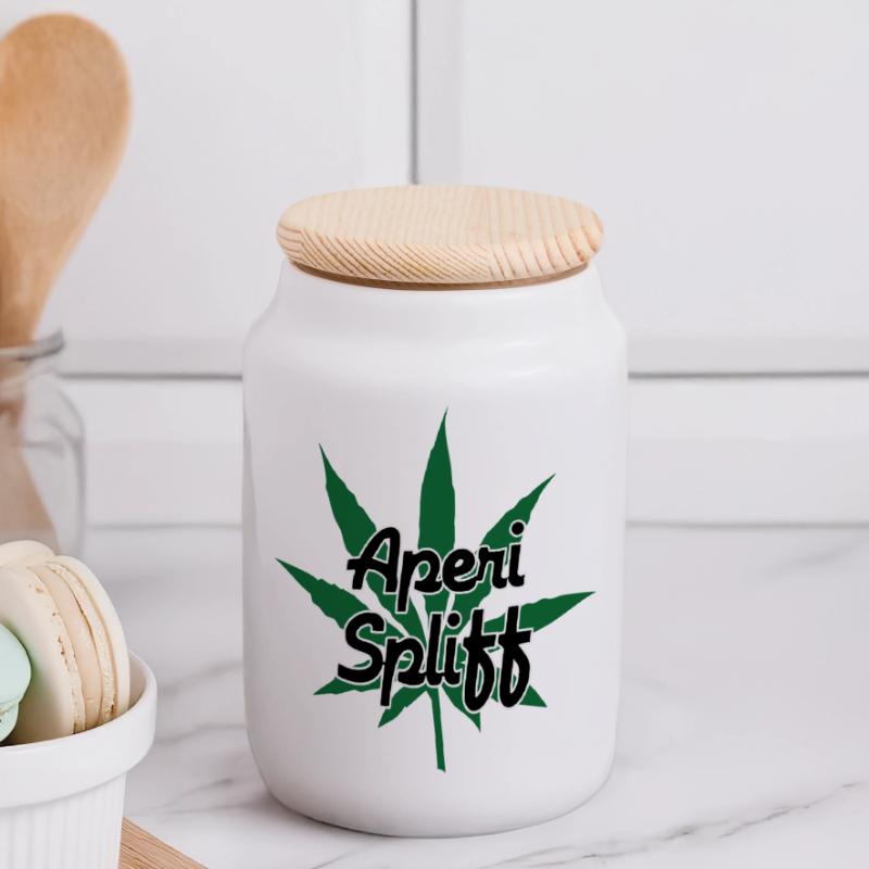 Aperi Spliff - Cannabis - Erba Biscottiera con coperchio in legno