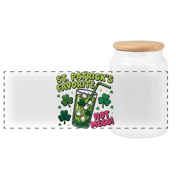 Le désordre préféré de St Patrick - Boîte à biscuits avec couvercle en bois - blanc - Devant