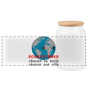 ecosystmes_chacun_sa_toile_chacun_son_role - Boîte à biscuits avec couvercle en bois - blanc - Devant