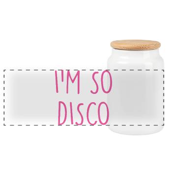Disco - Panoramic Cookie Jar with Wooden Lid - white - Front