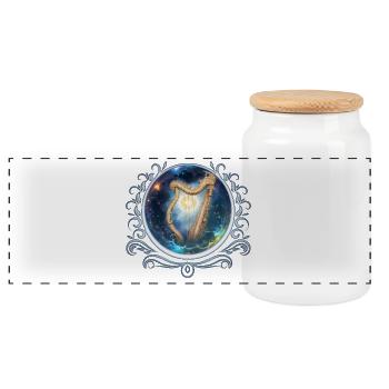 Sky Harp dans le tourbillon stellaire - Boîte à biscuits avec couvercle en bois - blanc - Devant
