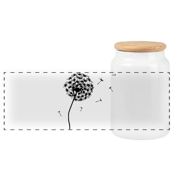 SAMILA-LAI Pusti - Das Original by heavenlygoods - Panorama Keksdose mit Holzdeckel - Weiß - Vorne