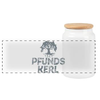 Pound Guy - Panoramic Cookie Jar with Wooden Lid - white - Front