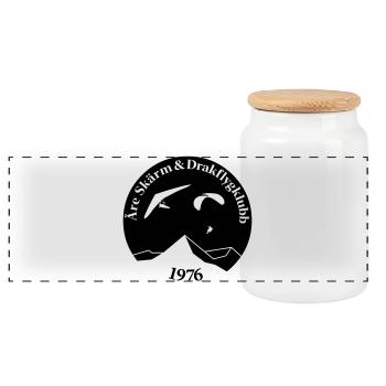 Åre Screen and Kite Flying Club Logo - Panoramic Cookie Jar with Wooden Lid - white - Front