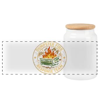 Équipe d’intervention contre les incendies de poubelles Lustiger Müllgarbinnbra - Boîte à biscuits avec couvercle en bois - blanc - Devant