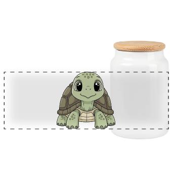 Schildkröte der Sterne Cartoon - Panorama Keksdose mit Holzdeckel - Weiß - Vorne