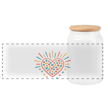 Confetti in the Heart Carnival Gift - Panoramic Cookie Jar with Wooden Lid - white - Front