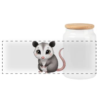 Mignonne Rat Étoile - Boîte à biscuits avec couvercle en bois - blanc - Devant